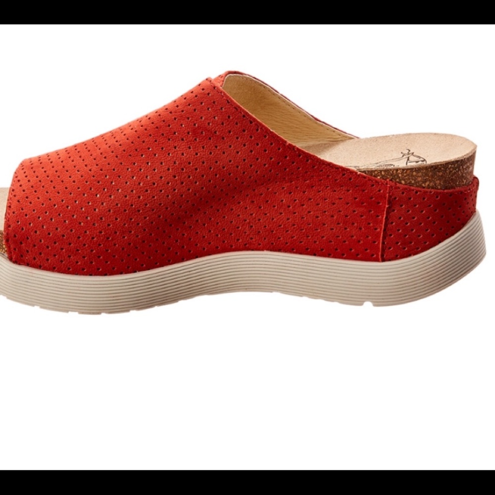 London fly whin slide perforated sandals scarlet